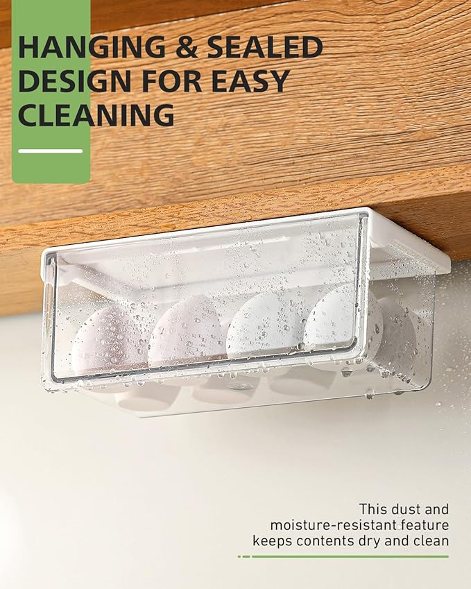 BALUCA Small Clear Stackable Storage Drawers ?€? 33?? Angled Acrylic Makeup Organizer for Vanity, Undersink & Kitchen Cabinets | Multi-Purpose Plastic Storage Bins & Drawer Organizer Bins (Large)