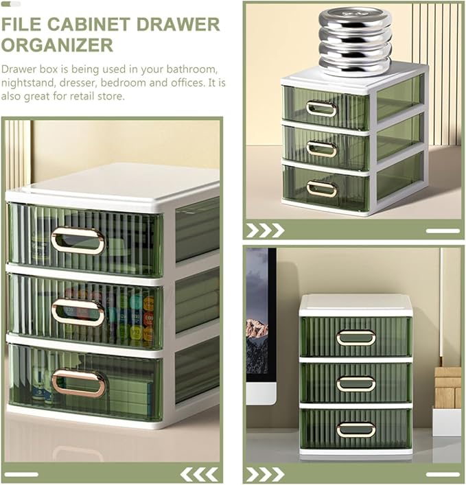 Multi-function Desk Organizer Drawer Type Storage Box for Cosmetics and Stationery Desktop Storage Organizer for Office Bedroom and Bathroom Clean