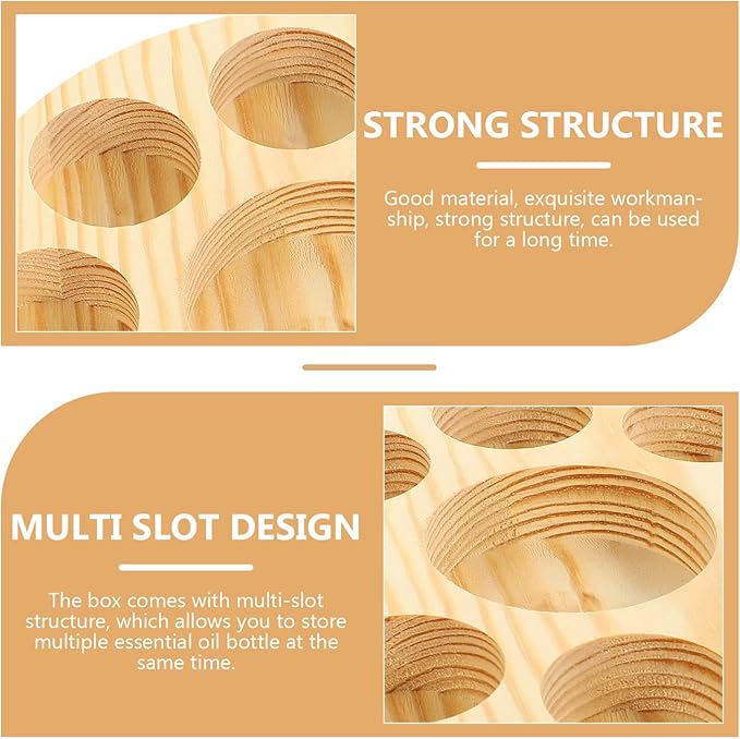 Beaupretty Essential Oil Storage Rack Small Bottle Tray Nail Polish Organizer Wooden Essential Oils Display Holder for Home Salon