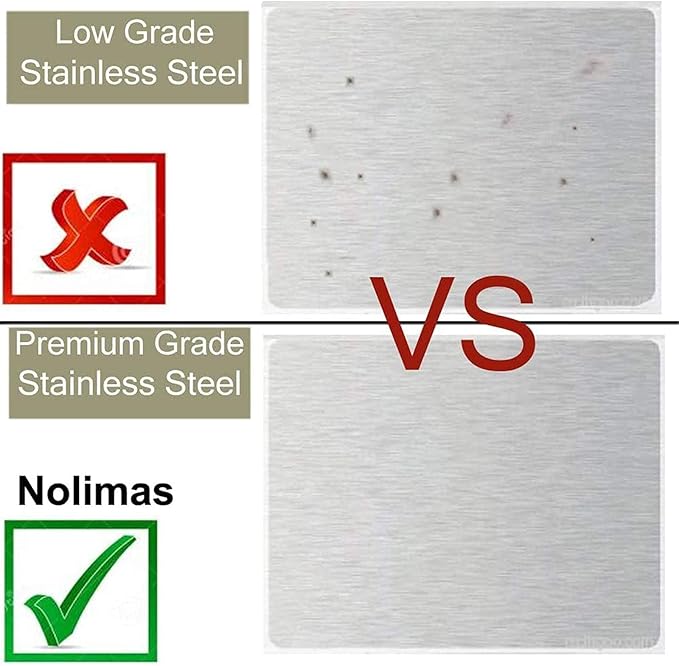 Nolimas 3-Pieces Set Brushed Nickel Bathroom Hardware SUS304 Stainless Steel Round Wall Mounted - Includes 12" Hand Towel Bar, Toilet Paper Holder, Robe Towel Hooks,Bathroom Accessories Kit