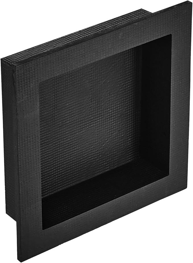 VEVOR Shower Niche,16-Inch Width x 16-Inch Height x 3.5-Inch Depth Single Shelf Organizer,Wall-Inserted Niche Recessed Sealed Protection Modern Soap Storage for Shower Bathroom,Black