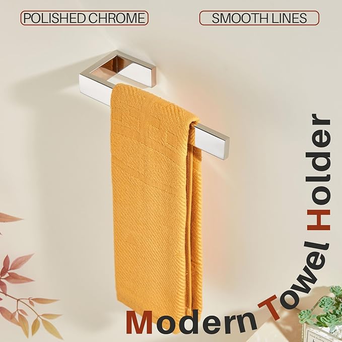 KOKOSIRI Hand Towel Bars Bathroom Towel Holder Wall Mounted Kitchen Towels Rack Bath Hardware Polished Chrome Stainless Steel, B3009CH