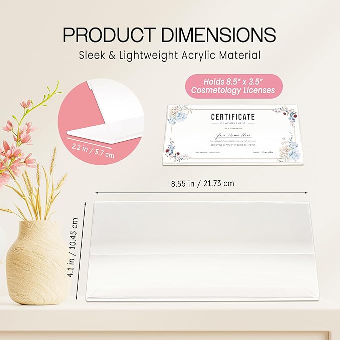 Beauticom Cosmetology/Business Table Top Licensed Holder (Acrylic Made Quality) (Quantity: 6pcs)
