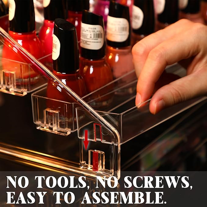 Jetec 1 Pcs 7 Tiers Style Acrylic Card Display Stand Sunglasses Organizer Nail Polish Holder Versatile Display for Trading Cards Greeting Card Stand Essential Oils Cosmetic Eyewear Rack