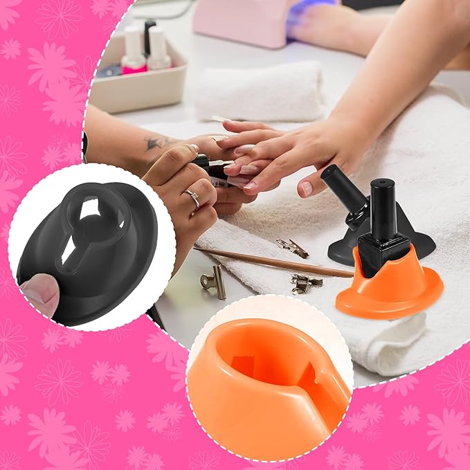 YUXIANLB 2PCS Nail Polish Bottle Holder Soft Rubber Nail Polish Bottle Holder Anti-Spill Bottles Stand Nails Holders For Painting Manicure Display Tools Nails Polishes Accessories Nailart Supplies