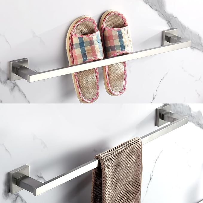 LANC 24-Inche Bathroom Towel Bar for Bathroom Wall Mounted Brushed Nickel Bath Towel Rack Stainless Steel Towel Rod for Toilet Kitchen Towel Holder Towel Hanger Towel Rail, A9010BN-L6