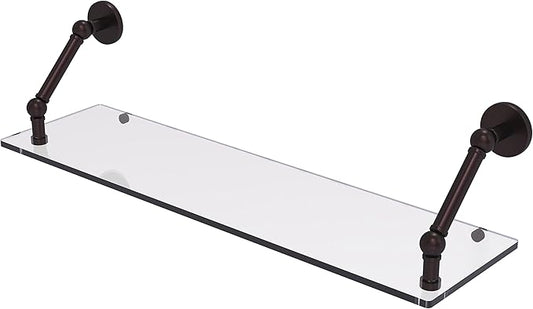 Allied Brass P1000-1-30 Prestige Skyline Collection 30 Inch Floating Glass Shelf, Antique Bronze