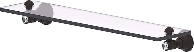 Allied Brass CC-1-22 Carolina Crystal Collection 22 Inch Glass Shelf, Oil Rubbed Bronze