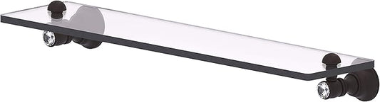 Allied Brass CC-1-22 Carolina Crystal Collection 22 Inch Glass Shelf, Oil Rubbed Bronze