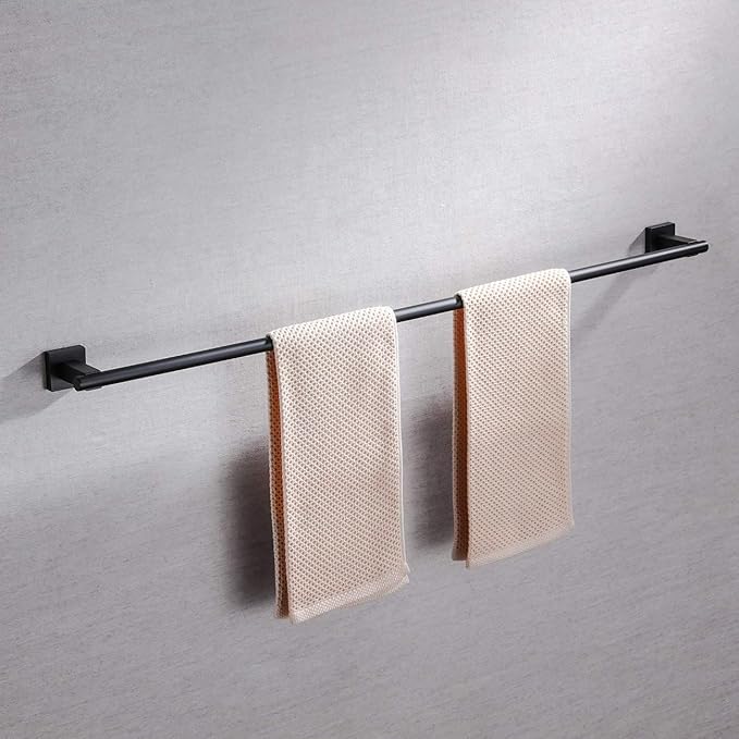 Miyili 36-Inch Matte Black Towel Bar SUS 304 Stainless Steel Towel Holder for Bathroom or Kitchen Wall Mount, A02B90A