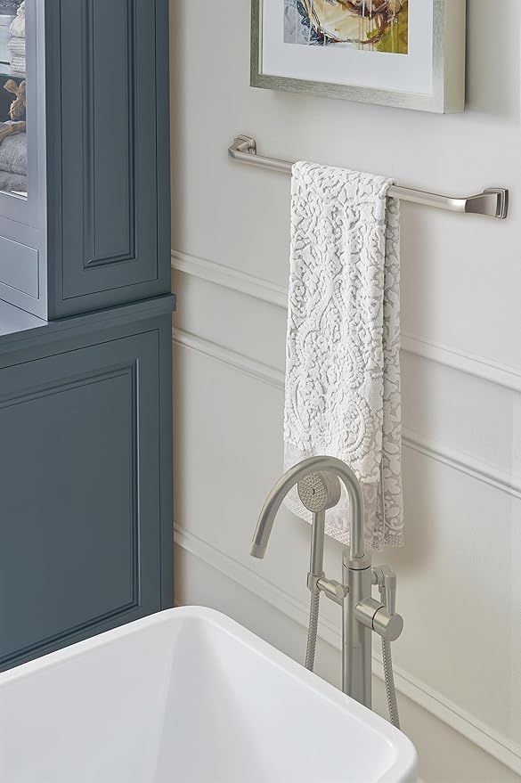 Amerock BH36034G10 | Brushed Nickel Towel Bar | 24 in (610 mm) Towel Rack | Revitalize | Bathroom Towel Holder | Bathroom Hardware | Bath Accessories
