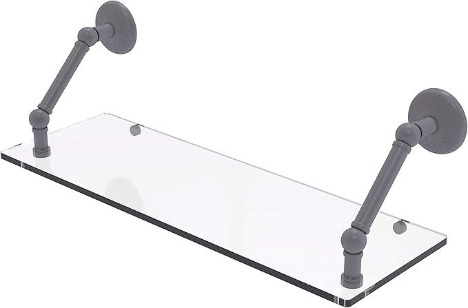 Allied Brass PMC-1-24 Prestige Monte Carlo Collection 24 Inch Floating Glass Shelf, Matte Gray