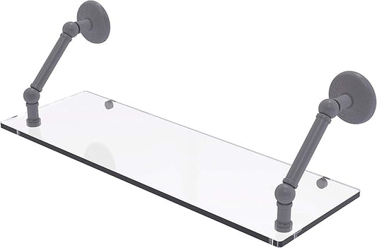 Allied Brass PMC-1-24 Prestige Monte Carlo Collection 24 Inch Floating Glass Shelf, Matte Gray