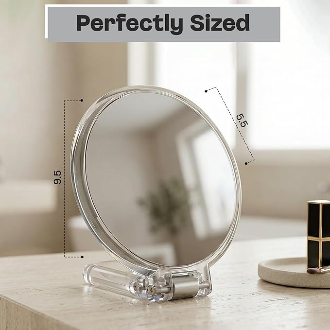 Danielle Magnification Folding Makeup Mirror 15X, Acrylic