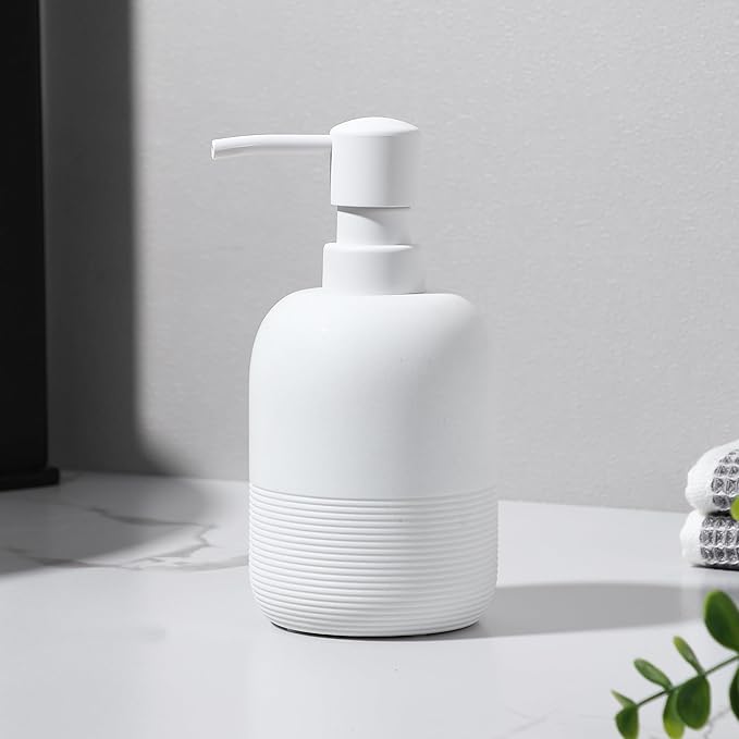 GalDal Soap Dispenser White,Hand Soap Lotion Dispenser for Bathroom Countertop,Soap Dispenser for Kitchen.