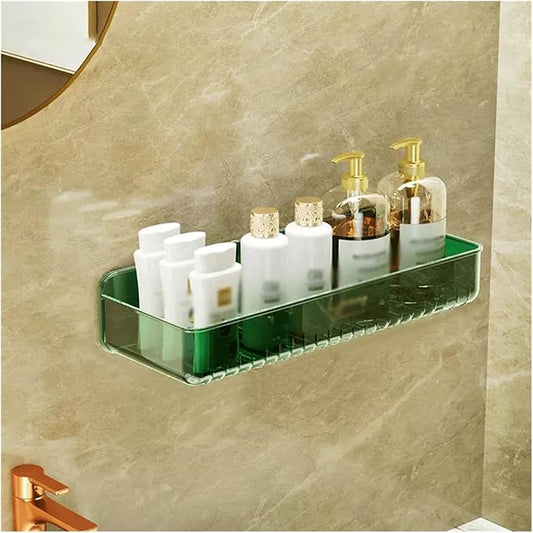 Bathroom Shelves Storage Rack for Household Bathroom Storage Rack Single Layer Plastic Wall Storage Rack Storage Rack for Cosmetics Toiletries and Supplies That Do Not Need to Be Perforated on the Wal