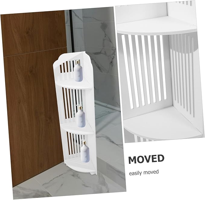 Unomor Corner Shelf Bathroom Organizer Sleek Standing Storage Rack for Toiletries Essentials Capacity Multi Design Space Saving for