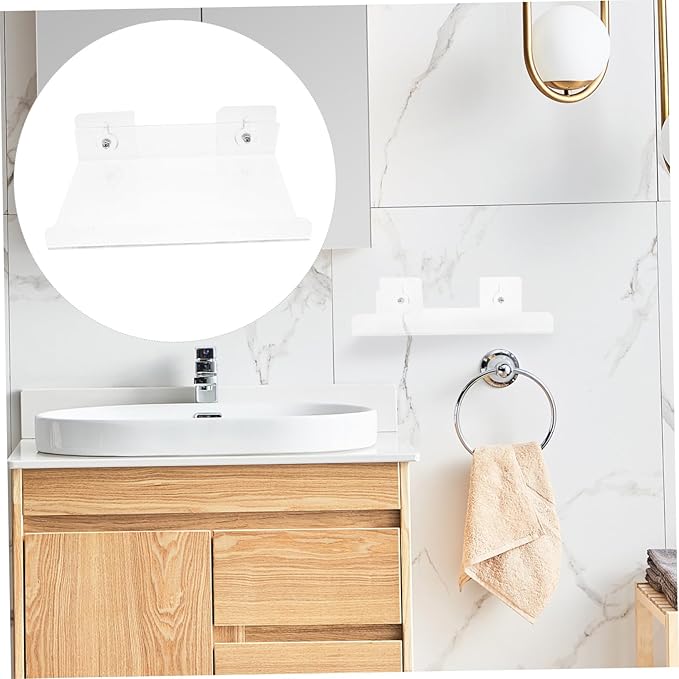Ciieeo Acrylic Floating Shelf Wall-Mounted Storage Rack Bathroom Shelves Wall for Bathroom Tidy Storage