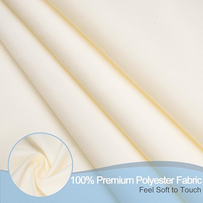 AooHome Extra Long Fabric Shower Curtain, Polyester Solid Shower Curtain Liner for Hotel with Hooks, Weigthed Bottom, Water Repellent, Beige, 72x78 Inch