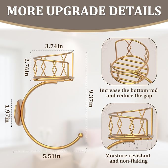 Hand Towel Holder for Bathroom with Vintage Wall Mounted Candle Holder, Metal Sturdy Wall-Mounted, Hand Towel Racks/Robe Hanger for Bathroom Decor Accessories(Gold)
