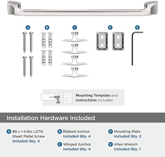 Amerock Revitalize Polished Nickel 18 inch (457mm) Towel Bar, BH36033PN