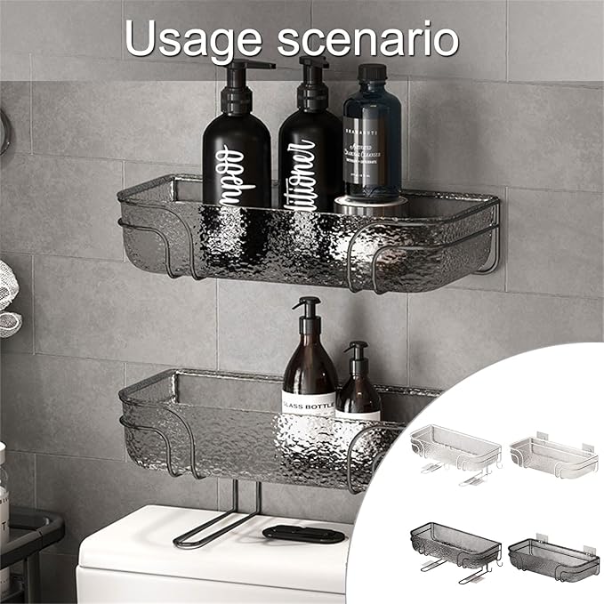 Wall Mounted Bathroom Shelves Adhesive Bathroom Shelf Functional Hanging Storage Holder Rack for Home Decors Materials