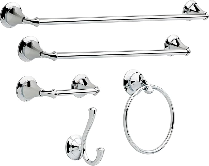 DELTA FAUCET 79418 Linden 18 in. Wall Mount Towel Bar Bath Hardware Accessory in Polished Chrome