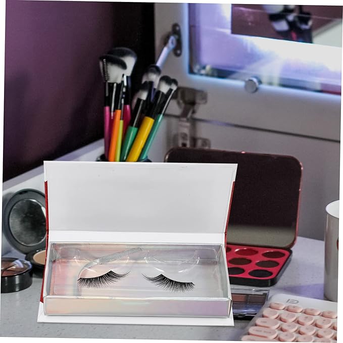 2pcs Eyelash Case Portable Storage Box Elegant Packaging for False Lashes Lightweight Organizer Reusable Eyelash Holder for Daily Makeup Use