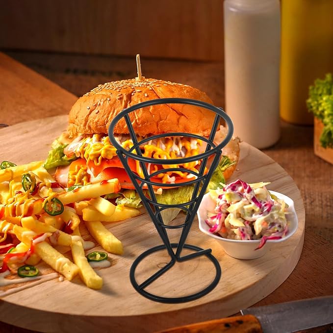 Glass Shelf for Bathroom ，Glass Aluminum，French Fries Stand Pot Potato Chip Holder Display Basket Kitchen