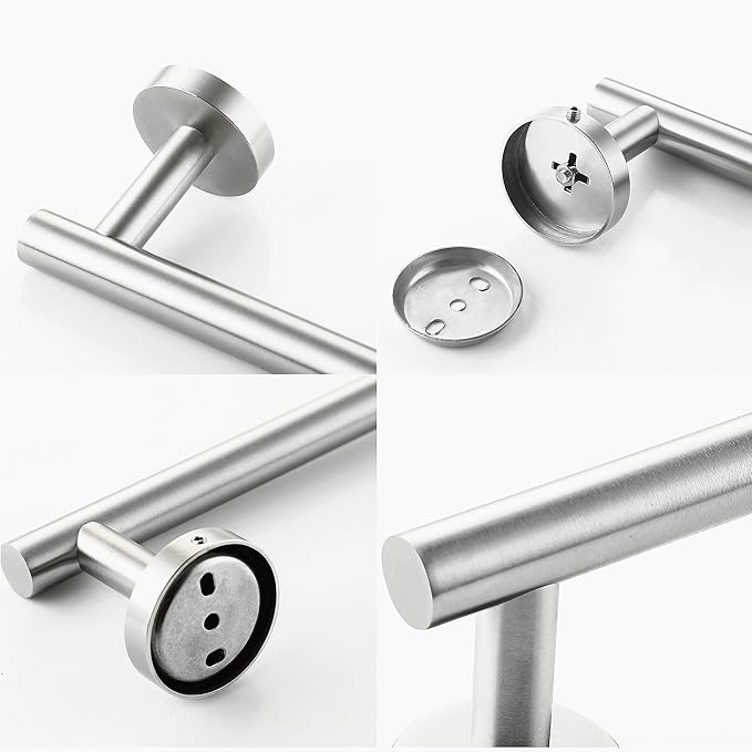 Hand Towel Holder for Bathroom, Brushed Nickel Hand Towel Bar, SUS304 Stainless Steel Hand Towel Hanger, Wall Mounted Small Hand Towel Ring, 9 Inch Round Heavy Duty Towel Rack for Bathroom, Kitchen