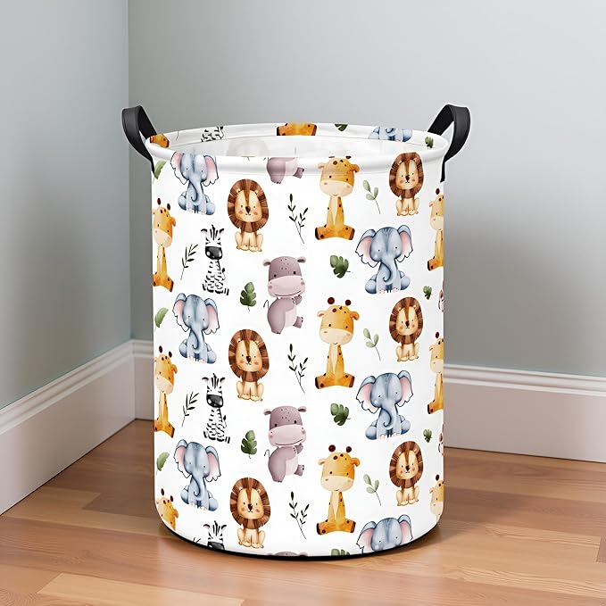 Baby Laundry Hamper kids laundry Basket Waterproof Storage Bin for Bedroom Toy Clothes Organizer Basket Woodland Animals Room D??cor(Cute Animals)