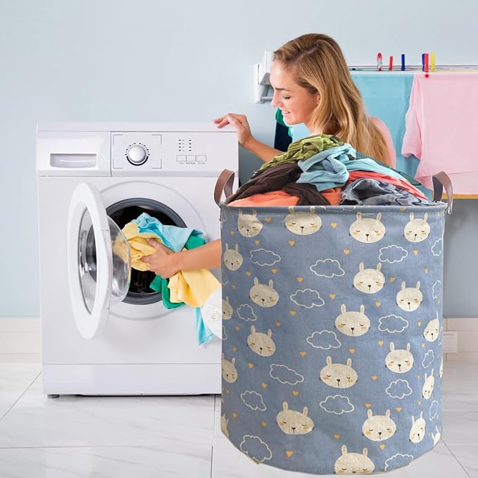 Collapsible Laundry Basket in Bedroom Waterproof Laundry Hamper in Bathroom Large Laundry Bag in College Dormitory Cloakroom Livingroom Nursery Toy Bin (Laundry Hamper-Bedroom-005)