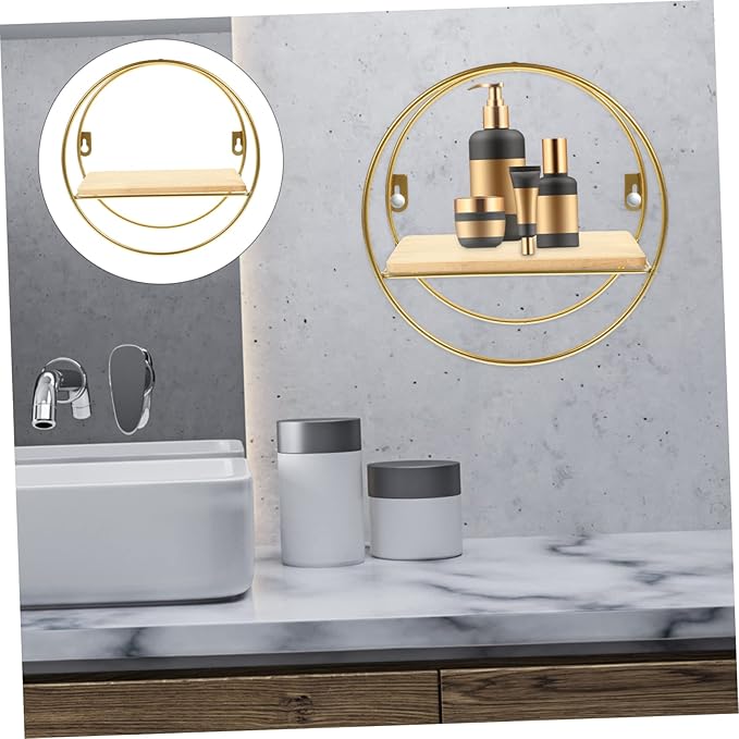 Amosfun Punch-Free Wall Shelf Multi-Function Above Toilet Organizer 1PCS Bathroom Storage Rack for Space Saving Wall-Mounted Household Shelf for Kitchen Bedroom and Toilet