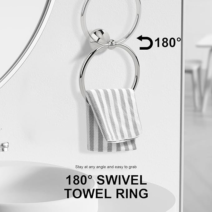 4 Piece Chrome Bathroom Hardware Accessories Set,Towel bar Set 23.6 Inch Towel Bar Set,Towel Rack Set,Bathroom Towel Holder Set