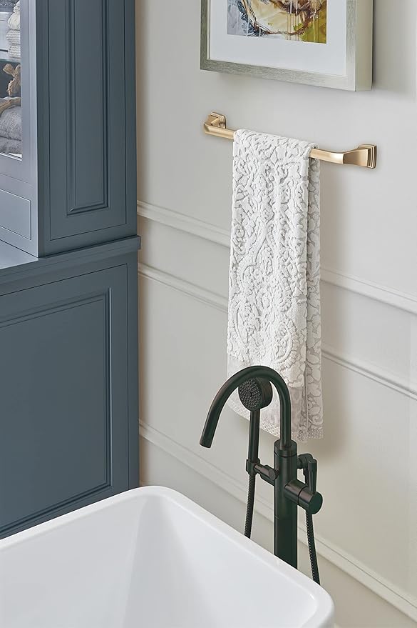 Amerock BH36033CZ | Champagne Bronze Towel Bar | 18 in (457 mm) Towel Rack | Revitalize | Bathroom Towel Holder | Bathroom Hardware | Bath Accessories