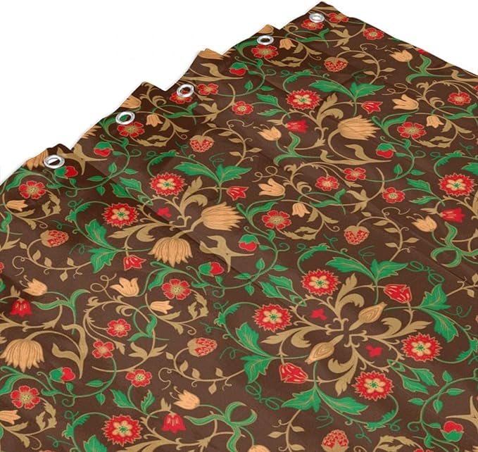 William Morris Original Design Vintage Shower Curtain Furniture Bathroom Fabric Decorations Washable Shower Curtain with Hooks 72x72 Inches(183x183cm), Style-1