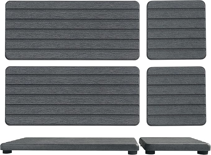 NiuYichee Set of 4 Water Absorbent Diatomite Coasters, Diatomaceous Earth Kitchen Soap Dish, Bathroom Trays, Water Absorbing Stone Used for Hand Soaps & Plants & Toiletries in The Modern Home