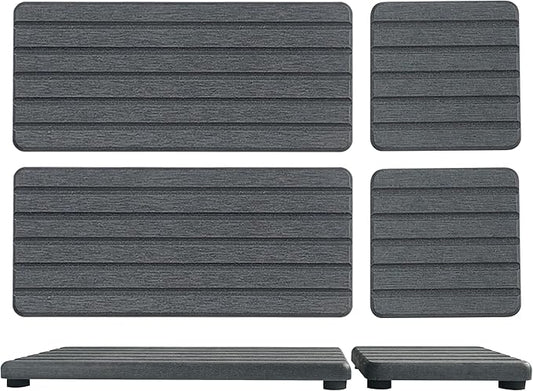 NiuYichee Set of 4 Water Absorbent Diatomite Coasters, Diatomaceous Earth Kitchen Soap Dish, Bathroom Trays, Water Absorbing Stone Used for Hand Soaps & Plants & Toiletries in The Modern Home