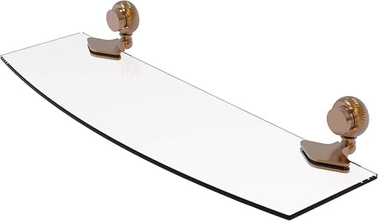 Allied Brass 433T/18-BBR 433 T Venus Collection Inch Twist Accents Glass Shelf, 18-Inch by 5-Inch, Brushed Bronze