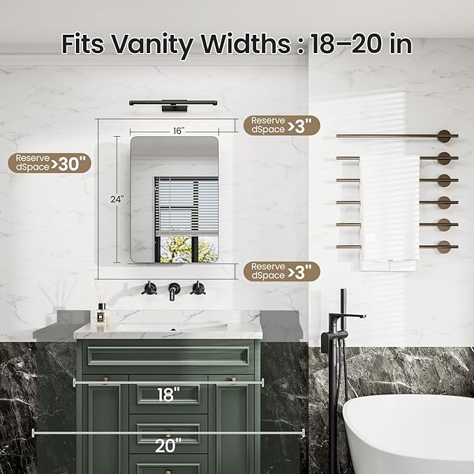16x24 Medicine Cabinet with Mirror, Aluminum Bathroom Wall Organizer, Pre-Assembled, Center Partition for Tall Bottles, 6 Adjustable Shelves, Soft-Close, Recessed/Surface Mount, Matte Black
