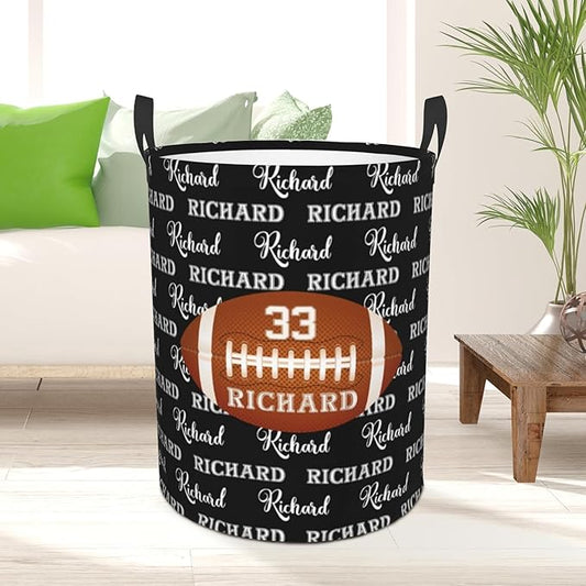 Custom Name Laundry Basket, Personalized Collapsible Laundry Hamper with Name for Bathroom Bedrooms, Customized Dirty Clothes Hamper Storage Basket Gifts for Kids Boys Girls Baby Men Women