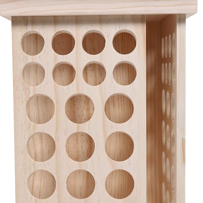 DYRABREST Rotatable Essential Oil Rack Organizer,Natural Wooden Essential Oil Storage Display with104 Holes,Essential Oil Holder Wood for Cosmetics,Essential Oil