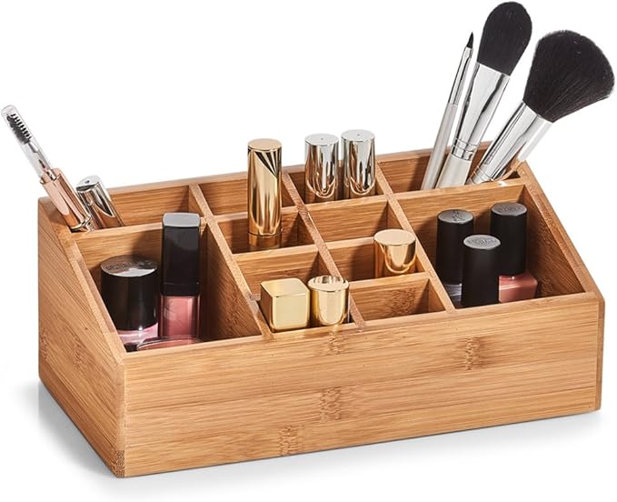 Zeller 25385 Organizer, Wood, Natural, 25.4 x 12 x 10 cm