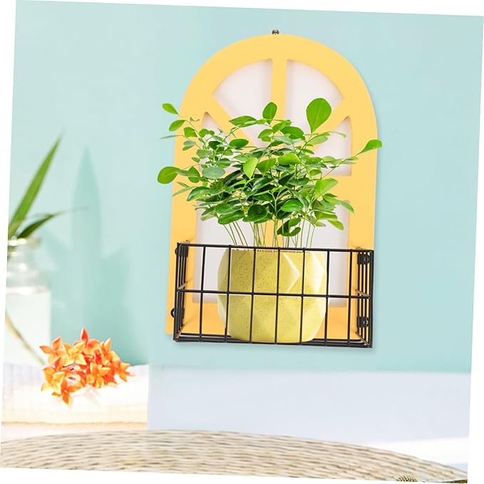 PRETYZOOM Wall Mounted Retro Storage Basket Single Placement Rack for Home Decoration Multi Purpose Organizer Shelf for Bathroom Living Room and Bedroom Easy Installation