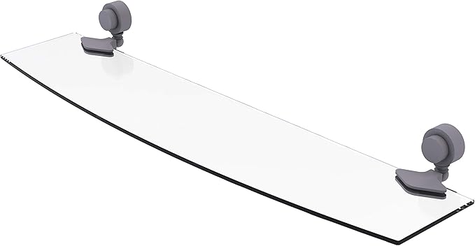 Allied Brass 433/24 Venus Collection 24 Inch Glass Shelf, Matte Gray