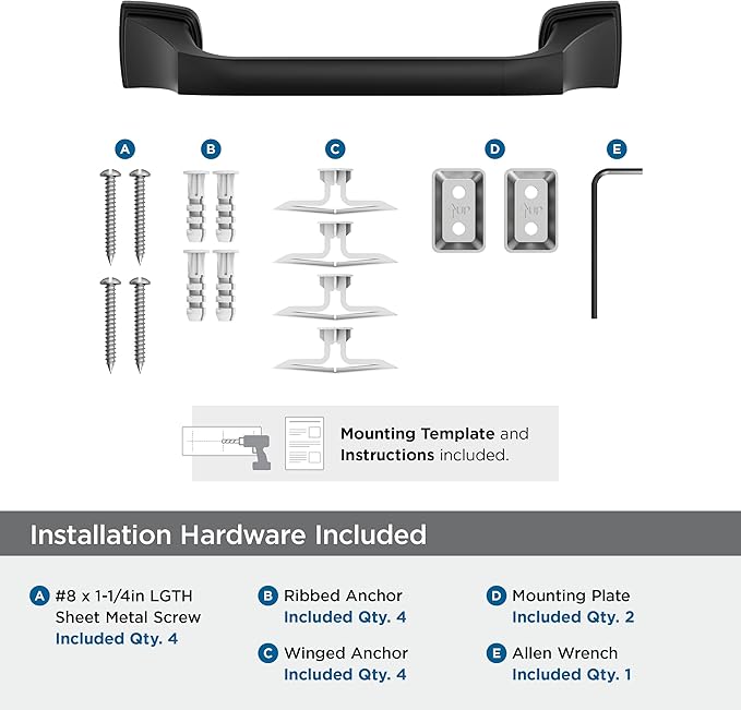 Amerock Revitalize Matte Black 9 inch (229mm) Towel Bar, BH36035MB