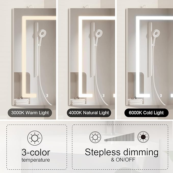 Corner Medicine Cabinet with Mirror,Lighted Medicine Cabinet with 2 Storage Shelf, 24" Bathroom Mirror Cabinet,Wall Mounted,Opens Right to Left,White,24" x16"