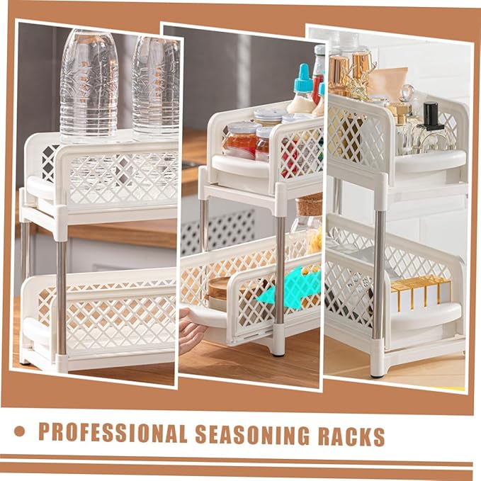 Ipetboom Professional Bathroom Shelf Organizer Multi Function Under Sink Storage Rack Bathroom Supply Organizer for Home Saving Design for Neat