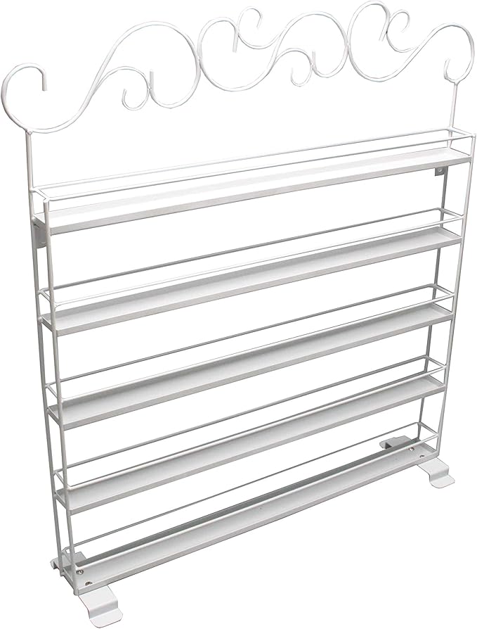 FixtureDisplays® White Metal Nail Polish Mountable 5 Tier Organizer Display Rack Essential Oil Rack 16034-WHITE