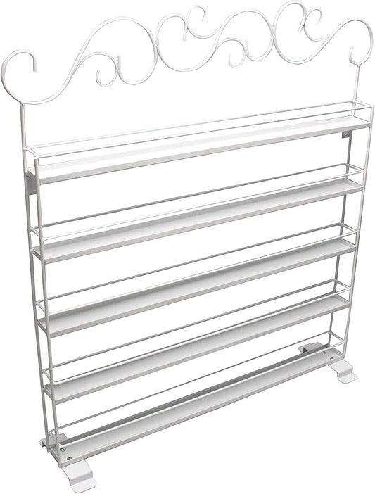 FixtureDisplays® White Metal Nail Polish Mountable 5 Tier Organizer Display Rack Essential Oil Rack 16034-WHITE